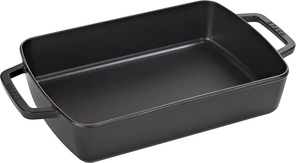 Staub Cast Iron 12-inch x 8-inch Roasting Pan - Matte Black, Made in France
