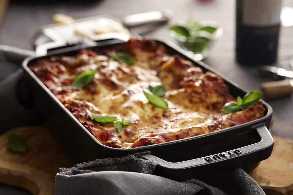 Staub Cast Iron 12-inch x 8-inch Roasting Pan - Matte Black, Made in France