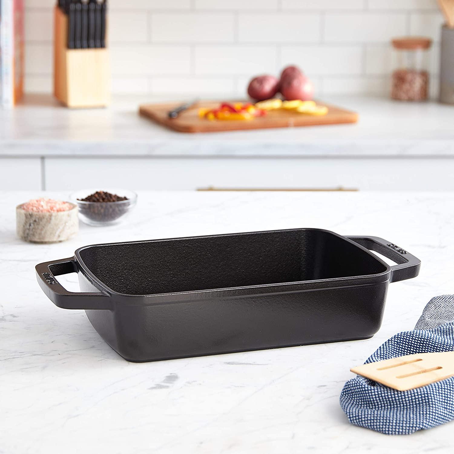 Staub Cast Iron 12-inch x 8-inch Roasting Pan - Matte Black, Made in France
