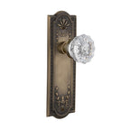 Meadows Plate 2-3/8 in. Backset Antique Brass PassaHall/Closet Crystal Glass Door Knob