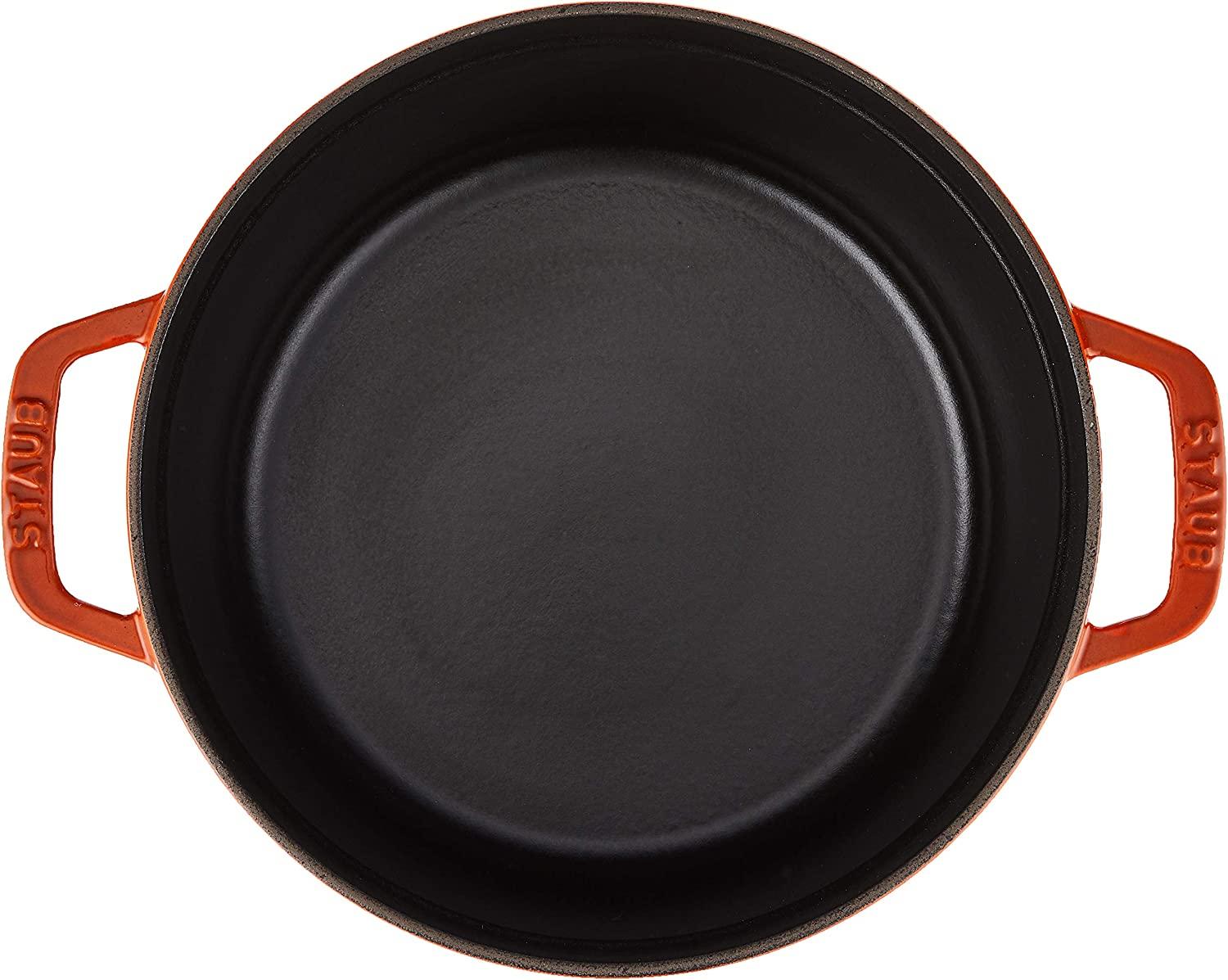 Staub Cast Iron 4-qt Round Cocotte - Burnt Orange, Made in France