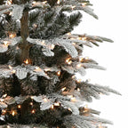 Puleo International Clear Prelit Incandescent Green Flocked Pine Christmas Tree, 6.5'