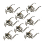 Scroll Satin Nickel Privacy Bed/Bath Door Lever (8-Pack)