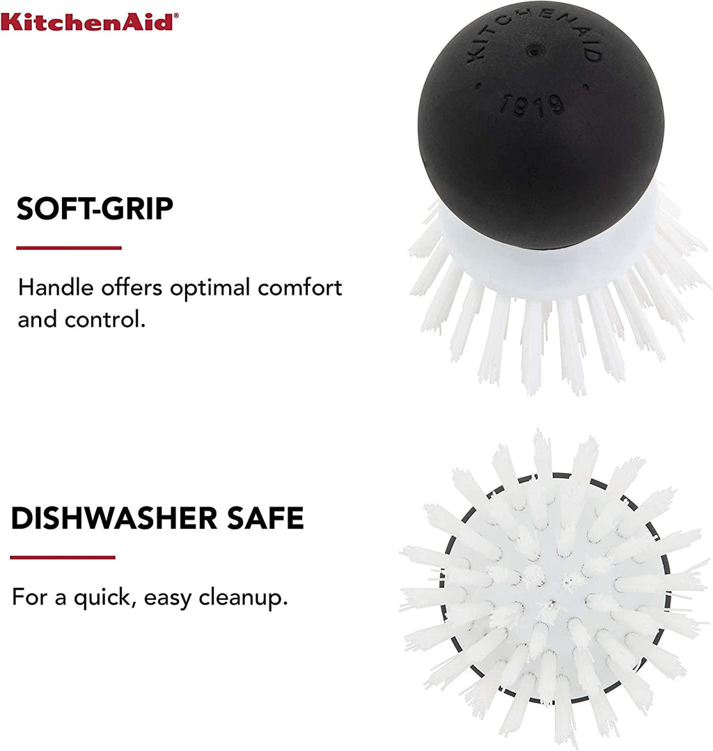 KitchenAid Soft Grip Vegetable Brush, 2.05 Inch, Black