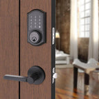 Castle Matte Black Touchpad Single Cylinder Deadbolt with TonbridLever Combo Pack
