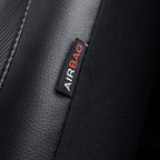 Flying Banner car seat Covers Protects Water Proof Faux Leather Carbon Fiber Fronts Solid Black (Solid Black, Front Pair)