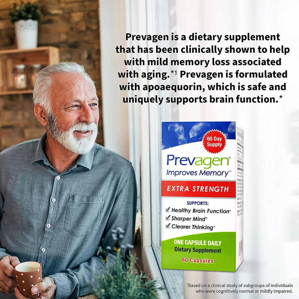 Prevagen Improves Memory - Extra Strength 20mg, 60 Capsules |3 Pack| with Apoaequorin & Vitamin D | Brain Supplement for Better Brain Health, Supports Healthy Brain Function