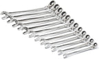 GEARWRENCH 12 Pc. 12 Pt. XL X-Beam Flex Head Ratcheting Combination Wrench Set, Metric - 85288