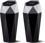 JUSTTOP Car Trash Can with Lid, Diamond  Small Automatic Portable Trash Can, Easy to Clean, Used in Car Home Office Interior Accessories, 2PCS(Silver)