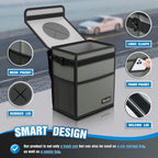 K KNODEL Car Trash Can, Waterproof Car Garbage Can, Car Trash Bag with Lid, Leak-Proof Car Trash Bin, Car Trash Hanging (Large, Gray)