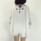 embroidery cardigan loose blouse