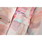 double breasted graffiti print coat