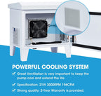 HQUA ASC01 Pond, Water Garden Weatherproof Outdoor Cabinet, Housing for Pond Aerator, Air Pump 19”W×14”D×18.5”H with 110V Cooling Fan, pre-Wired Outlet and 10’ 3-pin Plug Cord Included