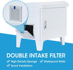HQUA ASC01 Pond, Water Garden Weatherproof Outdoor Cabinet, Housing for Pond Aerator, Air Pump 19”W×14”D×18.5”H with 110V Cooling Fan, pre-Wired Outlet and 10’ 3-pin Plug Cord Included