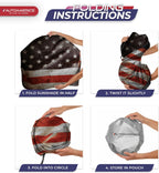 Autoamerics 1-Piece Windshield Sun Shade Grunge American Flag - 1 USA  - Foldable Car Front Window Sunshade for Most Sedans SUV Truck - Blocks Max UV Rays and Keeps Your Vehicle Cool - X-Large