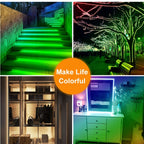 Create A Magical Ambience With 5050 RGB Led Strip Lights - Music Sync Color Changing, Remote Control, Perfect For Home, Garden, Party, And More!