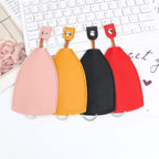 Car Key Case, 2PCS Creative Pull-Out Key Sleeve Keychain Bags, PU Leather Large-Capacity Protective Key Holder Hook (Red)