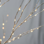 Pre-lit Christmas Tree Set of 3, White Birch Tree with LED Lights and Stand, Christmas Decorations for Indoor Outdoor Party, 6ft 5ft 4ft
