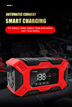 12V 6 Amp Intelligent Automatic Battery Charger/Maintainer With LCD Screen, Impulse Repair &amp; Summer/Winter Modes
