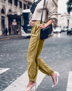 solid shirred casual solid lounge pants