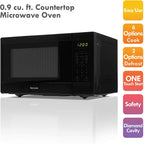 70929 0.9 cu. ft Small Compact 900 Watts 10 Power Settings, 12 Heating Presets, Removable Turntable, ADA Compliant Countertop Microwave, Black