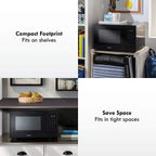 70929 0.9 cu. ft Small Compact 900 Watts 10 Power Settings, 12 Heating Presets, Removable Turntable, ADA Compliant Countertop Microwave, Black