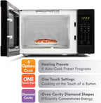 70929 0.9 cu. ft Small Compact 900 Watts 10 Power Settings, 12 Heating Presets, Removable Turntable, ADA Compliant Countertop Microwave, Black