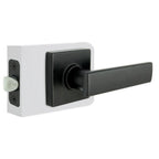 WestMatte Black Hall and Closet Door Lever with Square Rose (4-Pack)