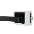 WestMatte Black Hall and Closet Door Lever with Square Rose (4-Pack)