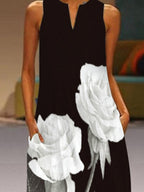Fashion Floral Print V-neck Dress