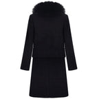 collar plush slim woolen coat