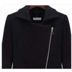collar plush slim woolen coat