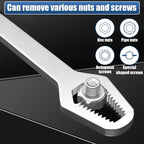 1pc Universal Double Ended Wrench, Self-Tightening 8-22mm Screw Nuts Repair Wrench, Double-Headed Ratchet Spanner, Adjustable Torx Spanner