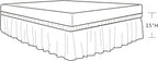 BiscaynWrap Around Bed Skirts for Queen Beds 15" Drop, White Adjustable Elastic Dust Ruffles Easy Fit Wrinkle &amp; Fade Resistant Silky Luxurious Fabric Machine Washable