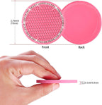 2PCS Bling Car Cup Coaster, 2.75 Inch Auto Car Cup Holder Insert Coasters Silicone Anti-Slip Crystal Rhinestone Drink Car Cup Mat, Universal Vehicle Interior Accessories for Women Girls (Pink)