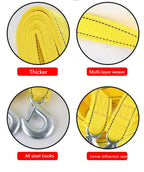 4M Heavy Duty 5 Ton Towing Rope, Break Strength Nylon Recovery Strap With StoraBag For Vehicle Emergency Recovery