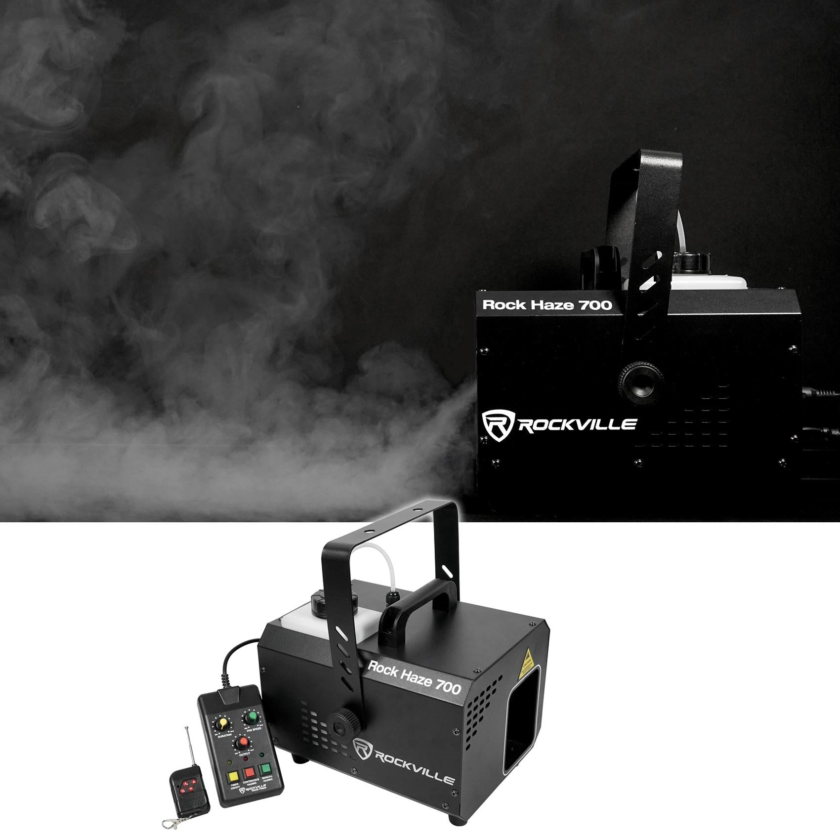 Rockville ROCKHAZE 700 CFM DMX Water Based DJ/Club Haze Machine+(3) Gal Fluid