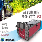 Starling's Car Trunk Organizer - Durable Storage SUV Cargo Organizer Adjustable, Bordeaux