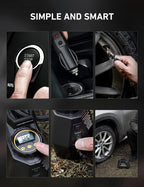 AstroAI Tire Inflator Portable Air Compressor Air Pump for Car Tires - Car Accessories, 12V DC Auto Tire Pump with Digital Pressure Gauge, 100PSI with Emergency LED Light for Car, Bicycle, Balloons