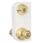 Tylo Polished Brass Exterior Entry Door Knob and Single Cylinder Deadbolt Project Pack