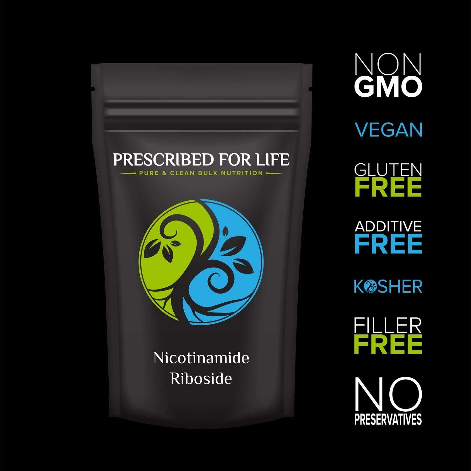 Prescribed for Life Nicotinamide Riboside - Pyridine-Nucleoside Form of Vitamin B3 Powder, 2 oz (57 g)