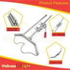 WellnessD'Light  Steel Calf Puller Calving Durable Ratchet Delivery Cattle Birthing Veterinary Instruments by WDL, Silver, 65 inches