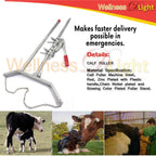 WellnessD'Light  Steel Calf Puller Calving Durable Ratchet Delivery Cattle Birthing Veterinary Instruments by WDL, Silver, 65 inches