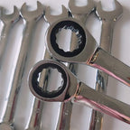 HHyyHome 12pcs Hexagon Ratchet Wrench Set 8-19MM Metric Double End Spanner Chrome Vanadium Steel Hand Tool Repair Kit