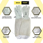 BeeProGear Ventilated Bee Suit for Men - 3X Ultra Protective Layer Beekeeping Suit - Premium White Fabric Mesh Bee Keepers Suite - Professional Bee Suit for Women with Fencing Veil (L)