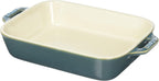 STAUB Ceramics Rectangular Baking Dish, 7.5x6-inch, Rustic Turquoise