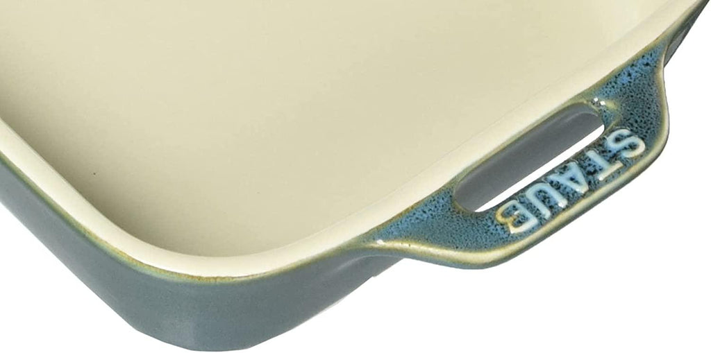 STAUB Ceramics Rectangular Baking Dish, 7.5x6-inch, Rustic Turquoise
