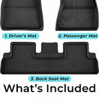 3pcs For Model Y Accsessories  XPE Premium All Weather Anti-Slip Waterproof Floor Mats Fit For Tesla Model Y Model 3