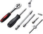 CHENTAOMAYAN Hardware Car Repair Hand Tools Set Ratchet Wrench Fast Ratchet Repair Wrench Multifunction Set Auto Maintenance Tire Removal Sleeve Tool Tool Kits (Color : 7pcs)