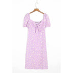 floral puff maxi dress
